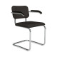 Knoll Breuer Cesca Relax Sedia con braccioli rivestita vista Tessuto Puff Charcoal