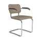 Knoll Breuer Cesca Relax Sedia con braccioli rivestita vista Tessuto Puff Taupe