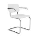 Knoll Breuer Cesca Relax Sedia con braccioli rivestita vista Pelle Volo White