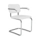 Knoll Breuer Cesca Relax Sedia con braccioli rivestita vista Pelle Volo White