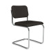 Knoll Breuer Cesca Relax Sedia senza braccioli rivestita vista Tessuto Puff Charcoal