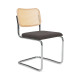 Knoll Breuer Cesca Sedia senza braccioli faggio naturale e seduta rivestita vista Charcoal