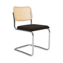 Knoll Breuer Cesca Sedia senza braccioli faggio naturale e seduta rivestita vista Sable