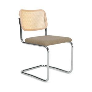 Knoll Breuer Cesca Sedia senza braccioli faggio naturale e seduta rivestita