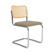 Knoll Breuer Cesca Sedia senza braccioli faggio naturale e seduta rivestita vista Taupe
