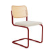 Knoll Breuer Cesca Sedia senza braccioli verniciata faggio naturale seduta rivestita vista struttura rossa