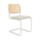 Knoll Breuer Cesca Sedia senza braccioli verniciata faggio naturale seduta rivestita vista struttura bianca
