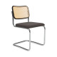 Knoll Breuer Cesca Sedia senza braccioli faggio nero e seduta rivestita vista Charcoal
