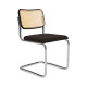 Knoll Breuer Cesca Sedia senza braccioli faggio nero e seduta rivestita vista Sable