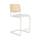 Knoll Breuer Cesca Sgabello Counter verniciato faggio naturale seduta rivestita vista struttura bianco ultra opaco