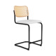 Knoll Breuer Cesca Sgabello Counter verniciato faggio naturale seduta rivestita vista struttura onyx nero ultra opaco