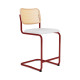 Knoll Breuer Cesca Sgabello Counter verniciato faggio naturale seduta rivestita vista struttura rosso scuro ultra opaco