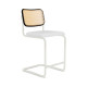 Knoll Breuer Cesca Sgabello Counter verniciato faggio nero seduta rivestita vista struttura bianco ultra opaco