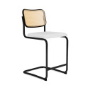 Knoll Breuer Cesca Sgabello Bar verniciato faggio nero seduta rivestita vista struttura ony nero ultra opaco