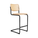 Knoll Breuer Cesca Sgabello Bar verniciato faggio naturale vista struttura onyx nero ultra opaco
