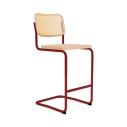 Knoll Breuer Cesca Sgabello Bar verniciato faggio naturale vista struttura rosso scuro ultra opaco