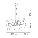 Chandelier Longue L 100 H 50 lampada a sospensione Modo Luce dimensioni
