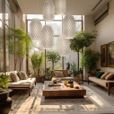 Chantal Suspension Small lampada a sospensione White Slamp ambientazione