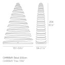 Chrismy 2 m Lampada albero luminoso Vondom dimensioni