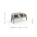 CleoSoft Wood Divano love seat Talenti Outdoor dimensioni
