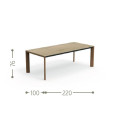 CleoSoft Wood Tavolo da pranzo 220 x 100 Talenti Outdoor dimensioni