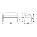 Clever Divano 2 posti 229D25 Varaschin dimensioni