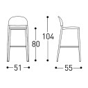 Clever Sgabello 229S0 Varaschin dimensioni
