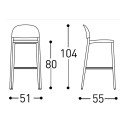 Clever Sgabello 229S5 Varaschin dimensioni