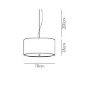 Cilindro Ø 70 lampada  a sospensione Modo Luce dimensioni