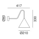 Cone 286.07 lampada da parete Il Fanale dimensioni