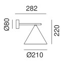 Cone 286.08 lampada da parete Il Fanale dimensioni