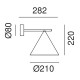 Cone 286.08 lampada da parete Il Fanale dimensioni