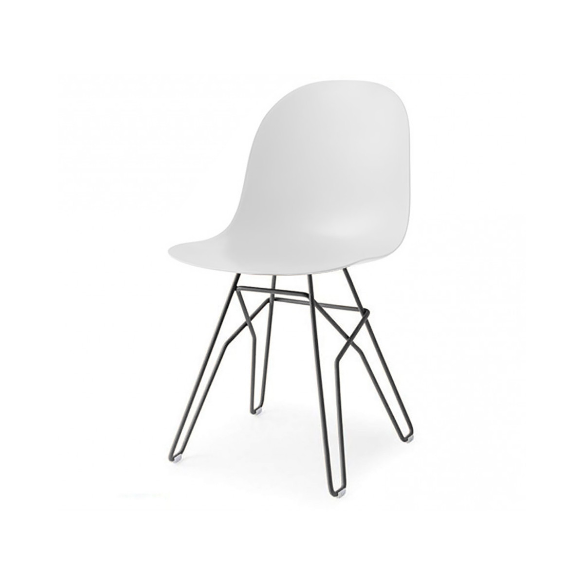 Sedia Academy CB1664 Struttura Metallo verniciato grigio opaco - Sedile Polipropilene bianco ottico opaco