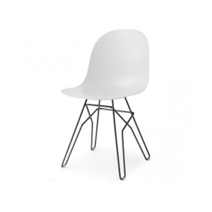 Sedia Academy CB1664 Struttura Metallo verniciato grigio opaco - Sedile Polipropilene bianco ottico opaco