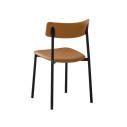 Connubia Sedia Up! CB/1955 Metallo Nero Opaco Tessuto Ekos Cognac