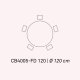Connubia Tavolo Planet CB/4005-FD 120 Dimensioni