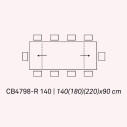 Connubia Tavolo Zeffiro CB/4798-R 140 Dimensioni