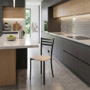 Sedia Ace CB1320 Struttura P15 Metallo verniciato nero opaco - Sedile P02 Faggio sbiancato Connubia Calligaris