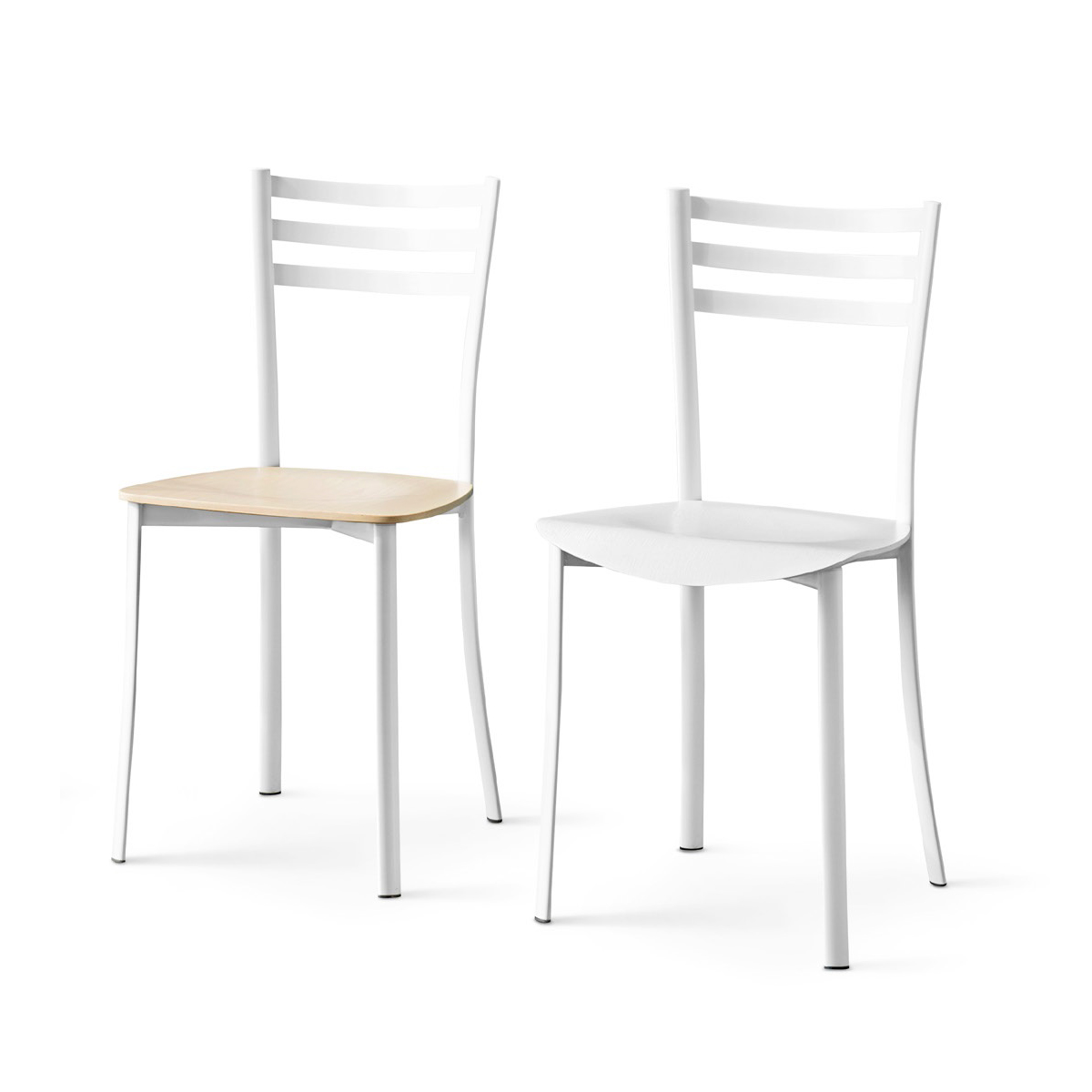 Calligaris Sedie Calligaris Connubia ACE CB/1320 Acciaio satinato P309 Sedile Ekos bianco 