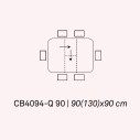 Connubia Tavolo Dine CB/4094-Q 90 Dimensioni