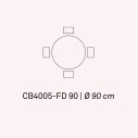 Connubia Tavolo Planet CB/4005-FD 90 Dimensioni