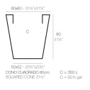 Cono Cuadrado Vaso 80x80x80 cm Vondom dimensioni