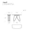 Consolle Arpa Glass T6470G Tonin Casa dimensioni