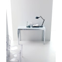 Consolle Mago 02.55 Bontempi Casa Struttura Acciaio Cromo Piano Cristallo Extrawhite lucido chiusa