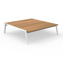 Set Cottage Talenti Outdoor tavolo da caffè bianco iroko