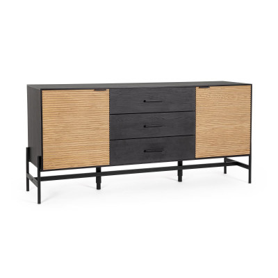 Credenza 2A-3C Allycia nero-naturale
