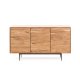 Creenza Delsie 3 ante in legno massello di acacia e acciaio verniciato nero 147 x 81 cm vista