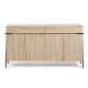 Credenza Thinh 4 ante e 2 cassetti in legno massello di acacia e acciaio nero 184 x 98 cm vista