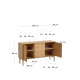 Credenza Lenon 2 ante 3 cassetti legno e impiallacciatura rovere 155x86cm FSC MIX Credit Kave Home dimensioni