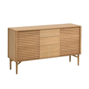 Credenza Lenon 2 ante 3 cassetti legno e impiallacciatura rovere 155x86cm FSC MIX Credit